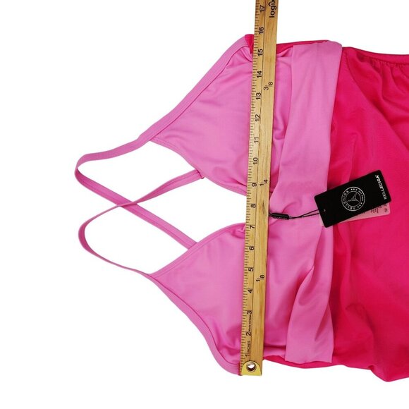 Relleciga Pink Tankini Top Size XL With Built-In Bra Cups & Adjustable Straps $1 - Picture 9 of 10
